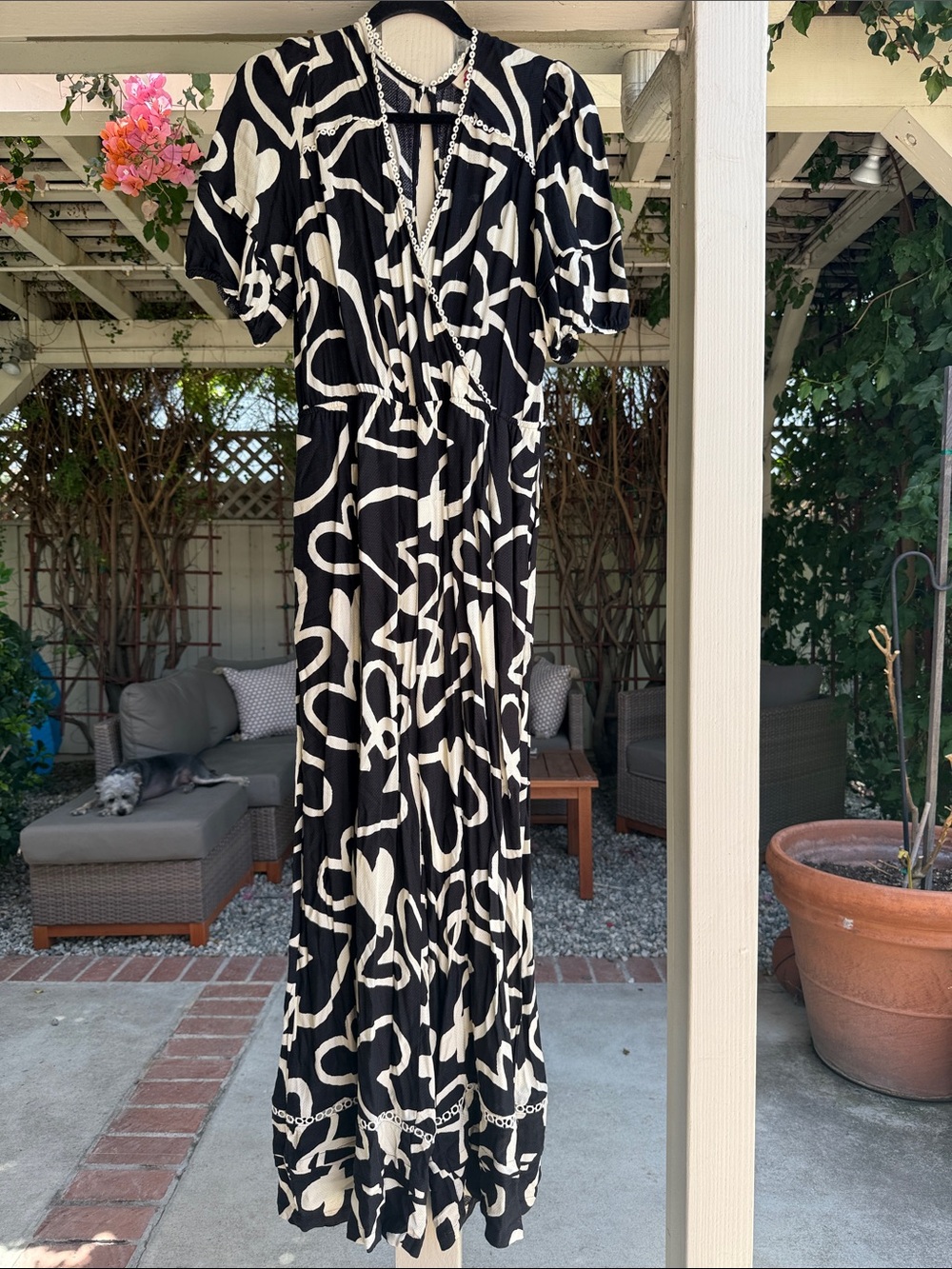 FARM Rio Black & White Abstract Print Jumpsuit